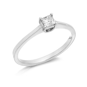 Platinum Princess Cut Diamond Solitaire Ring - 20pts - AGI Certificated - D0806