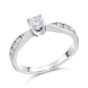 Platinum Diamond Engagement Ring - 3/4ct - D08114