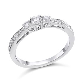 Platinum Diamond Trilogy Ring - 1/3ct - AGI Certificated - D08123