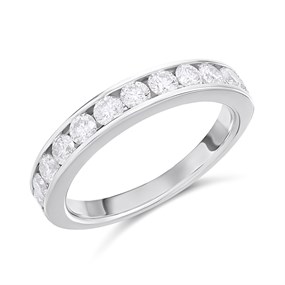 Polar Fire Platinum Diamond Half Eternity ET Ring- 1ct (Certificated) - D08173