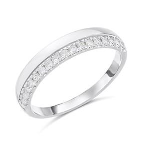 Platinum Diamond-Set Half Eternity Ring, 20pts - D08184