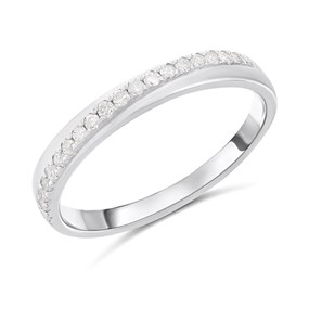 Platinum Crossover Diamond Half Eternity Ring - D08186