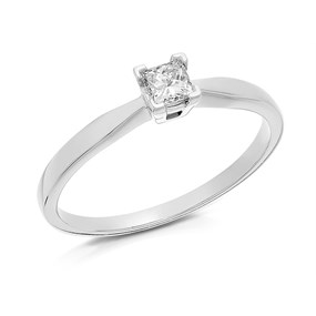 Platinum Princess Cut Diamond Solitaire Ring - 20pts - AGI Certificated - D0822