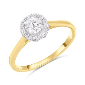 18ct Gold And Platinum Polar Fire Diamond Halo Cluster Ring 1/2ct (GLI Certificate) - D1614