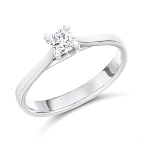 Arctic Circle Platinum Radiant Cut Diamond Solitaire Ring - 30pts - IGI Certificated - D3101