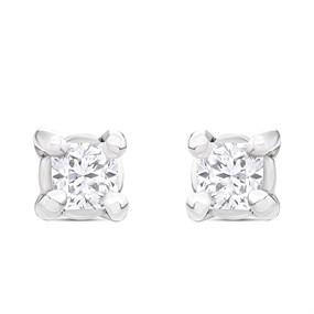 Arctic Circle 9ct White Gold Diamond Solitaire Stud Earrings - 1/4ct per pair - D3152
