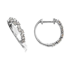 9ct White Gold Diamond Hoop Earrings - 1/2ct per pair - D5534