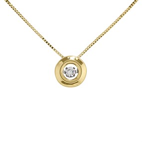 Dancing Diamonds 9ct Gold Diamond Circle Necklace - 5pts - D56137