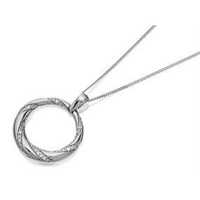 9ct White Gold Diamond Garland Necklace - 15pts - D56141