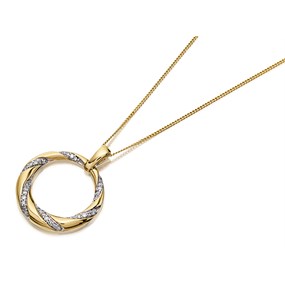 9ct Gold Diamond Garland Necklace - 15pts - D56142