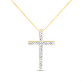 9ct Diamond-Set Slider Cross And Chain - D56158