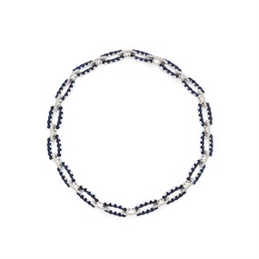 9ct White Gold Sapphire And Diamond Bracelet - 32pts - D5733
