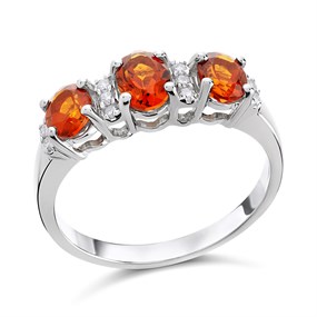 9ct White Gold Citrine And Diamond Ring - 10pts - D63169