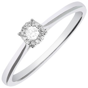 9ct White Gold Diamond Cluster Ring - 10pts - D63175
