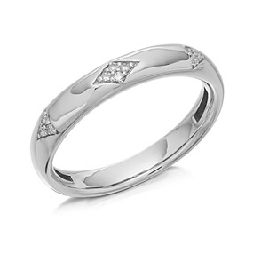 9ct White Gold Diamond Set Wedding Ring - 5pts - D66186