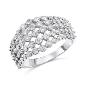 9ct White Gold 1.5 Carat Diamond Band Ring - D68122