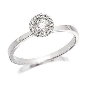 9ct White Gold Diamond Cluster Ring - 30pts - D6866