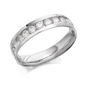 9ct White Gold Diamond Half Eternity Ring - 1/2ct - D71100