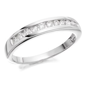 9ct White Gold Diamond Half Eternity Ring - 1/2ct - D71122