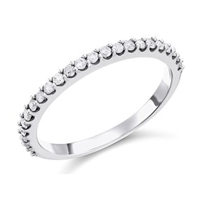 9ct White Gold Diamond Half Eternity Ring - 1/4ct - D71161