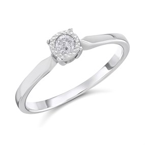 9ct White Gold Diamond Solitaire Ring - 10pts - D71211