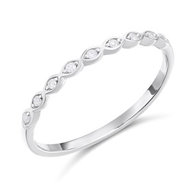 9ct White Gold Nine Stone Diamond Half Eternity Ring - D71239