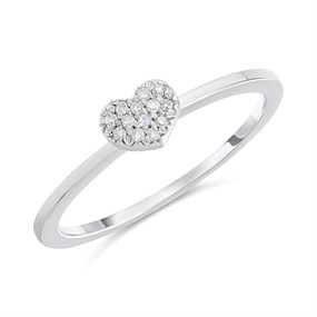 9ct White Gold Round Pave-Set Diamond Cluster Ring - D72155