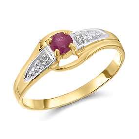 9ct Gold Ruby And Diamond Ring - D73233