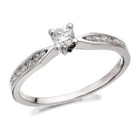 9ct White Gold Diamond Ring - 1/4ct - D7740