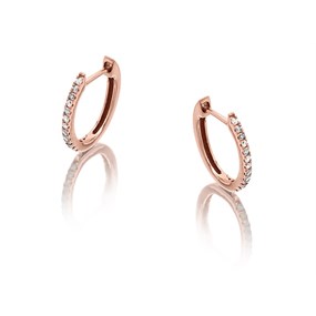 9ct Rose Gold Diamond Huggie Earrings - 10pts per pair - D7834