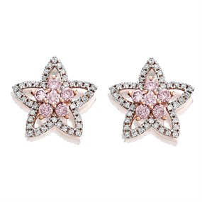 One In A Million 9ct Two Colour Gold Pink Diamond Stud Earrings - 1/2ct per pair - D78915