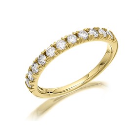 9ct Gold Diamond Half Eternity Ring - 1/2ct - D80111