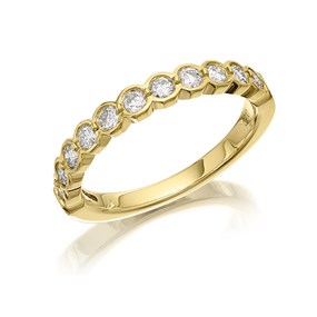 9ct Gold Diamond Half Eternity Ring - 1/2ct - D80112