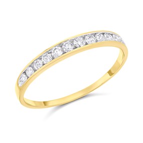 9ct Gold Diamond Half Eternity Ring - 1/4ct - D80122