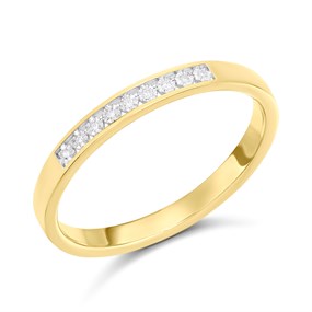 9ct Channel-Set Nine Stone Diamond Half Eternity Ring - D80143