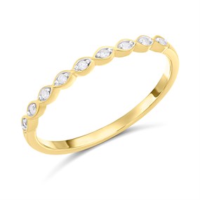 9ct Gold Nine Stone Diamond Half Eternity Ring - D80161