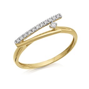 9ct Gold Diamond Lightening Ring - 8pts - D80251
