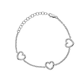 Hot Diamonds DL570 Silver Breeze Hearts Bracelet - D9121