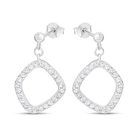 Hot Diamonds Silver Behold White Topaz Earrings - D9175