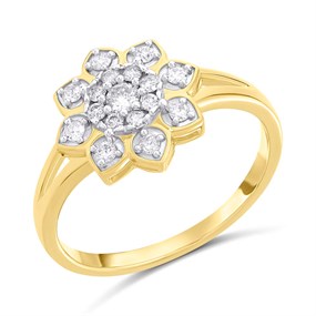 9ct Gold Fancy Diamond Cluster Ring - 1/4ct - D92124