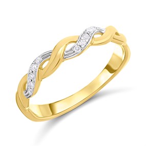 9ct Diamond Woven Twist Ring - D9295