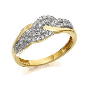 9ct Gold Diamond Weave Band Ring - 1/3ct - D9307