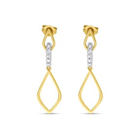 9ct Gold Diamond Open Kite Drop Earrings - 10pts per pair - D94101