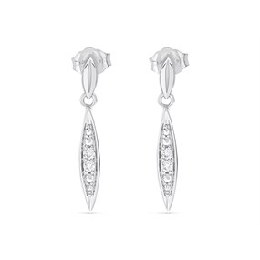 9ct White Gold Diamond Drop Earrings - 10pts per pair - D94104