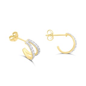 9ct Split Diamond Wedding Earrings, 1/4ct/pair - D94156