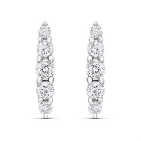 9ct Gold Fancy Diamond Bar Earrings, 20pts/pr - D94173