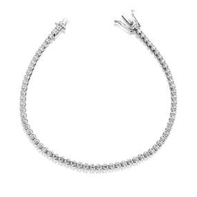 9ct White Gold Diamond Tennis Bracelet - 3/4ct - D95125