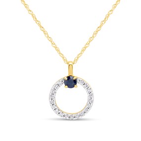 9ct Sapphire And Diamond Necklace - D95147