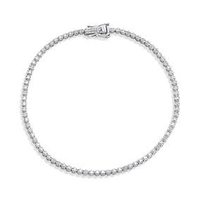 9ct White Gold Diamond Tennis Bracelet, 1/2ct - D95183