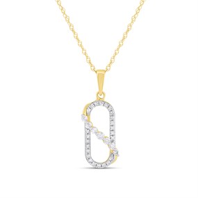 9ct Gold Diamond-Set Paperclip Necklace - D95209